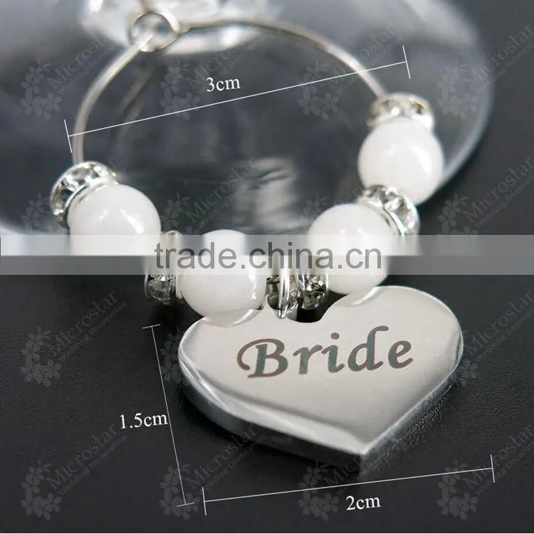 Wedding DIY Decorations French Luxurious Events Table Decorative Crafts Party Supplies Wine Glass Charms