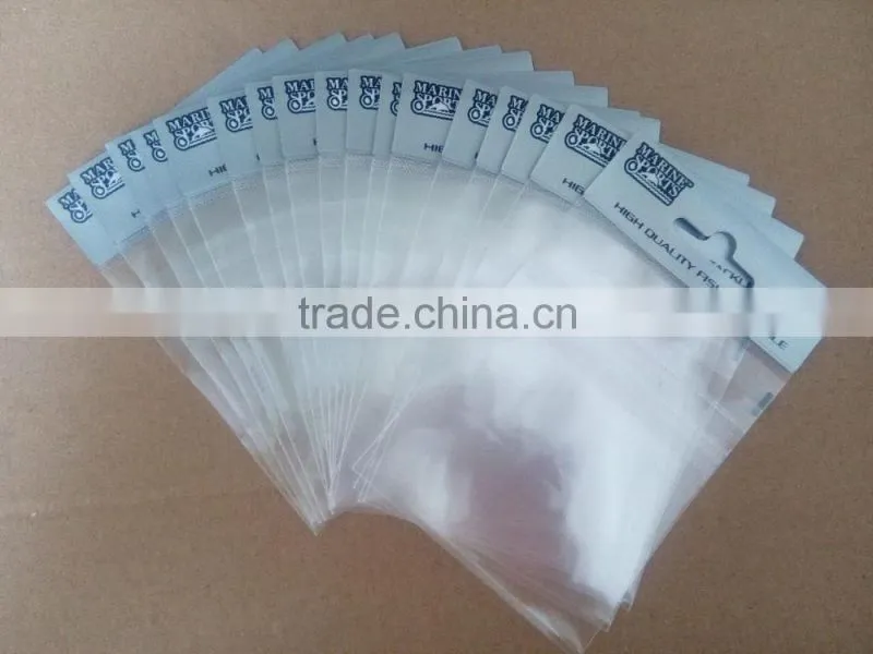 Plastic BOPP Hanging Header Card Packaging Bag For Marine Sports Fishing Tackle
