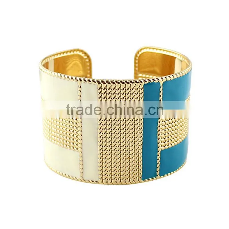 >>>4 colors Fashion Cuff Bracelets Bangles Exaggerated Gold Color with Colorful Enamel Bracelets New 2015/