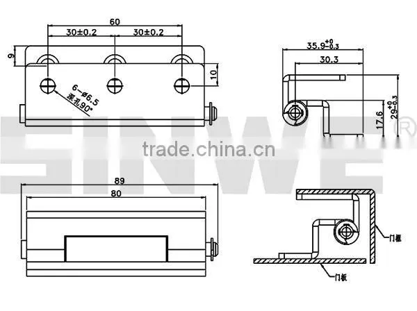 MINI moving hinge and pin stainless steel fixed hinge