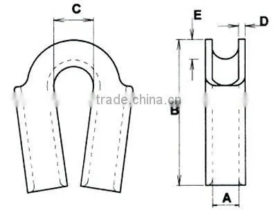 With/Without Gusset Wire Rope Tube Thimble