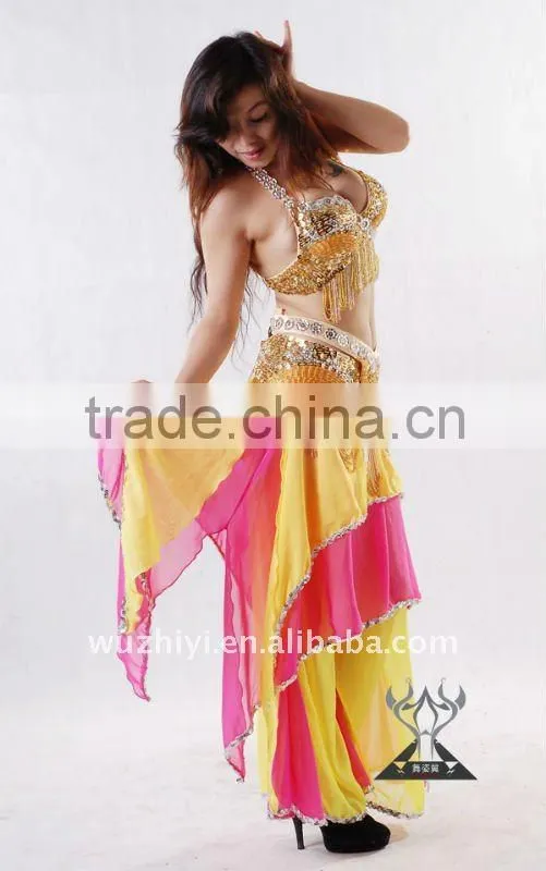 Double Color Belly Dancing Chiffon Pants