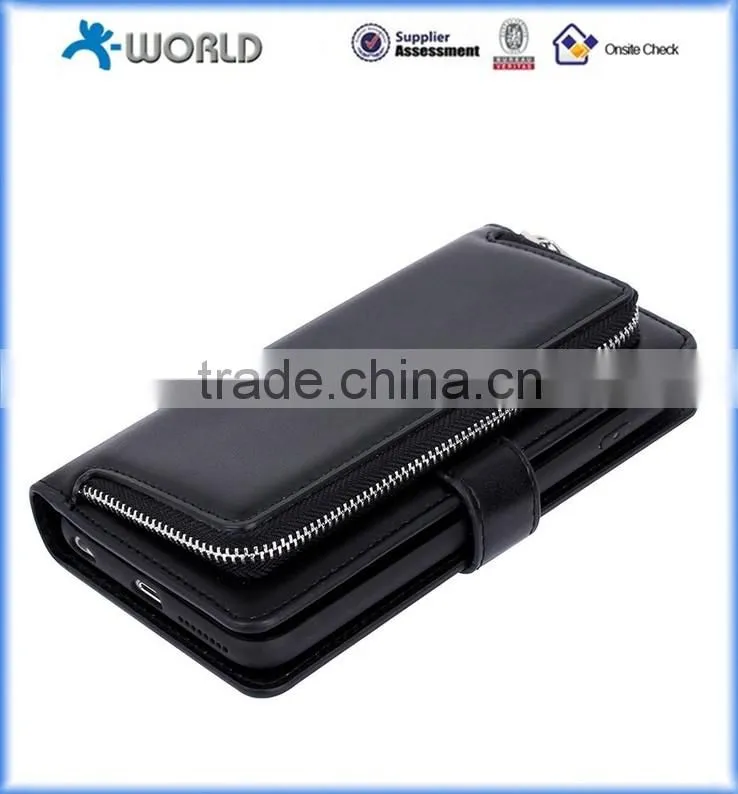 Leather Wallet Case Cover With Detachable Magnetic Hard Case For iPhone 6S