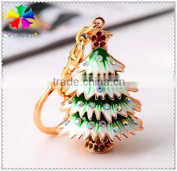 Pretty fashion christmas tree for 3D shape keychain,Zinc alloy 3D shape keychain,keychain for 3D shape colorful matel