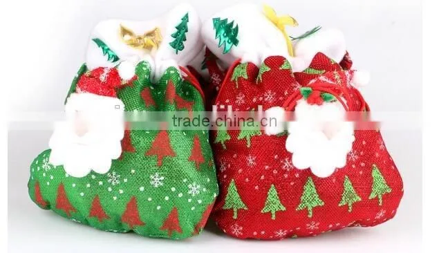 Xmas Festival Present Christmas Santa Claus Candy Gifts Bag Sack Stocking Filler