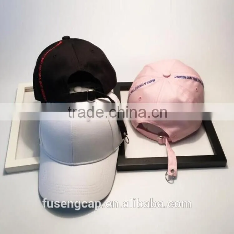 Custom 6 Panel Cotton Black Baseball Hats
