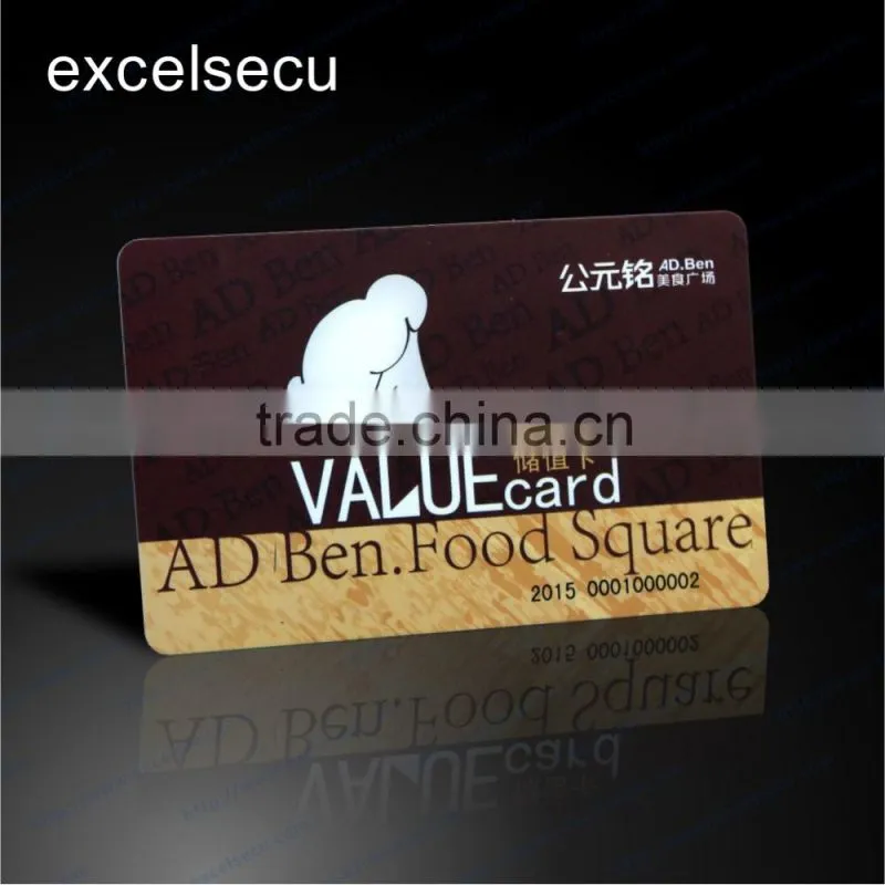 ESECU Wholesale offset printing custom made PVC Top-up Prepaid Smart Card for canteen dining