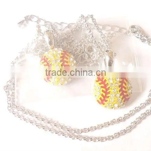 Rhinestone Softball Jewelry Sets Bling Sports Jewelry