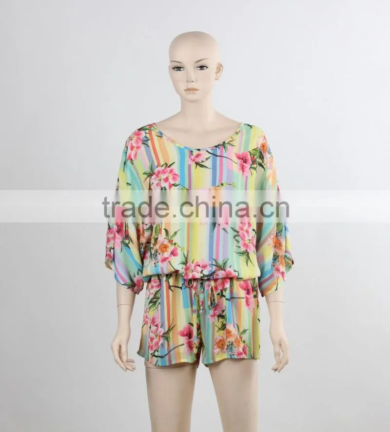OEM custom made jumpsuit summer one piece jumpsuit for adult cheap price in Guangzhou
