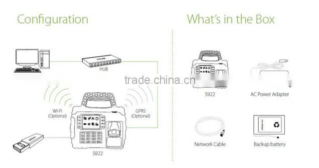 Shockproof Time Recorder/Portable Biometric Fingerprint Time Attendance Device with WIFI/GPRS