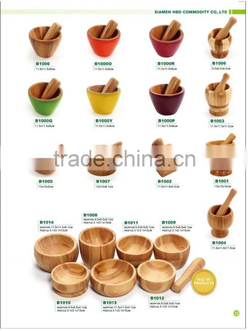 Bamboo mortar and pestle