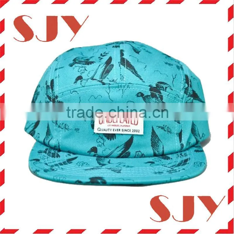 100% cotton fabric five panel fashion golf hat and cap