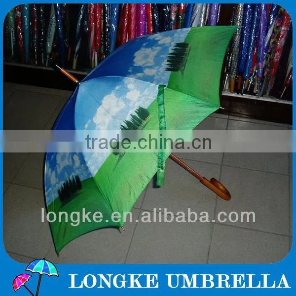 23"*8k Manual Wooden Straight Umbrella