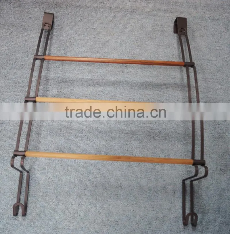 Teak over the door towel rack ORB powder coating finish