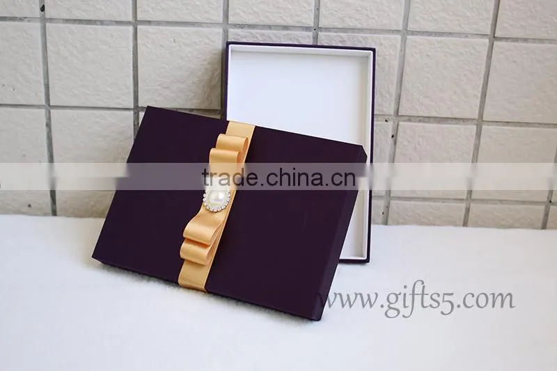 High end luxury silk wedding invitation box