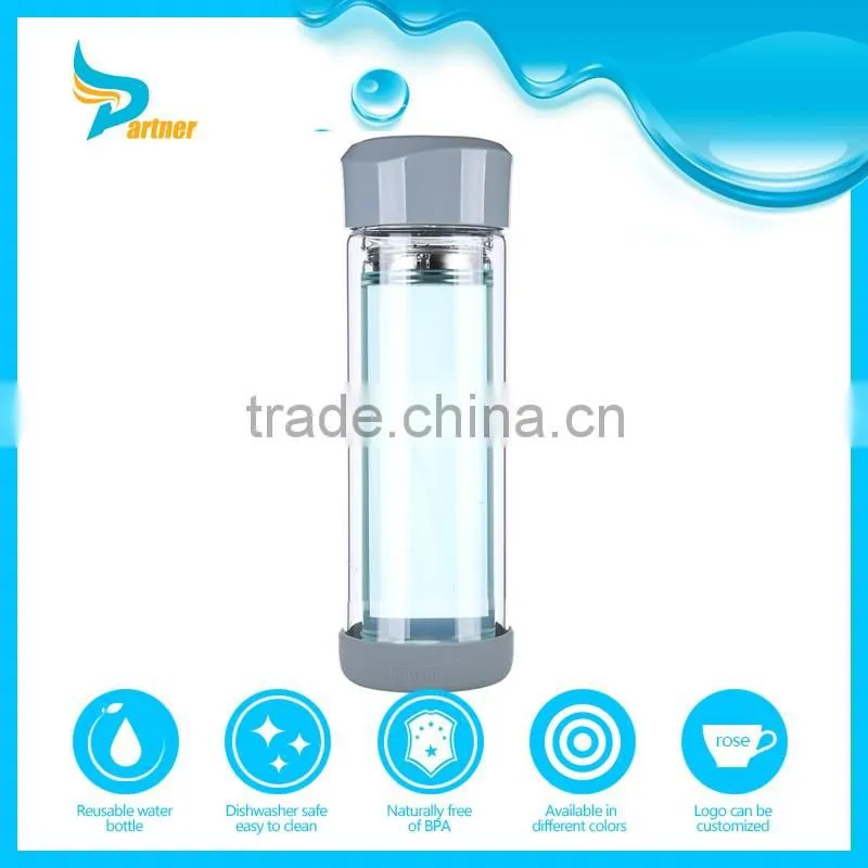 Food Grade Screen printing beer bottle shaped sports bottle with crown cap