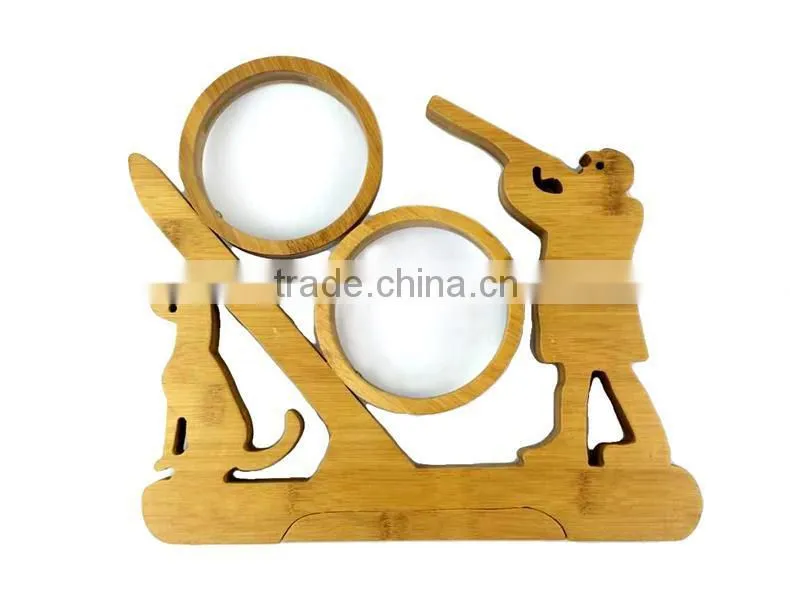 WR024/100% Bamboo Material Hot Sale Huntsman Shaped Folding Bamboo Wine Rack