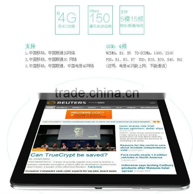 wholesale 9.7 inch Android 4.4 MT8752 Octa core RAM 2GB ROM 32GB 13.0MP camera 4G LTE Cube T9 Tablet PC