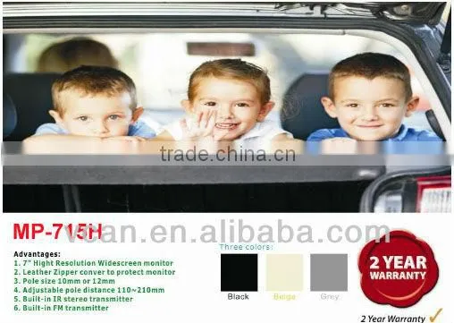 Promotion $39/pc for Car headrest mp5 7" touch screen headrest car monitor with touch screen
