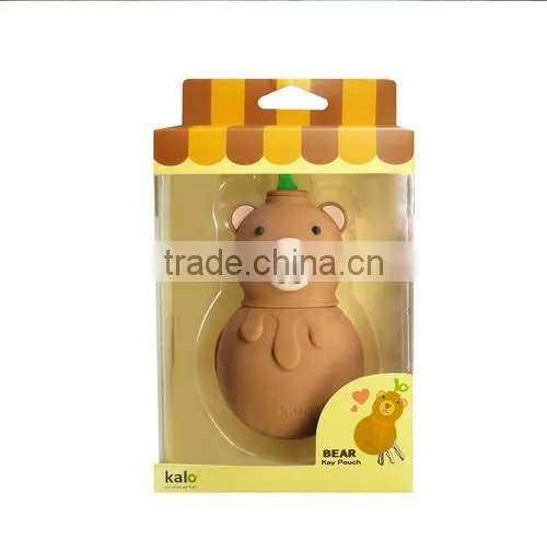 Chocolate Bear shape silicone Key Pouch,key chain,key holder