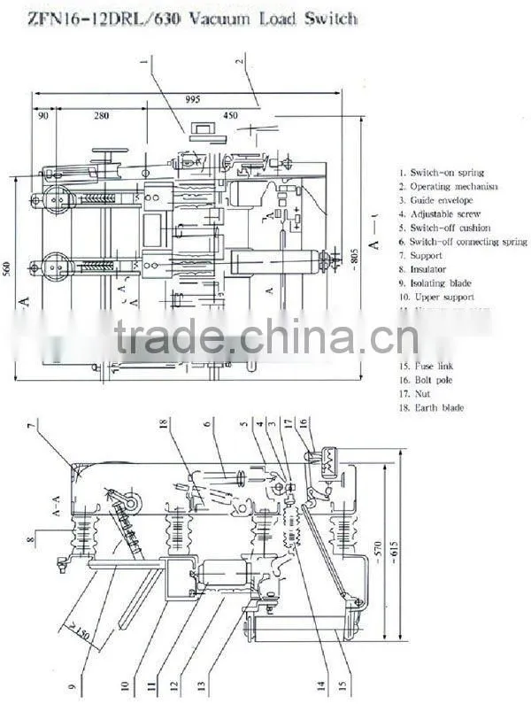 Indoor H.V. Load Break Switch ZFN16-12 Series