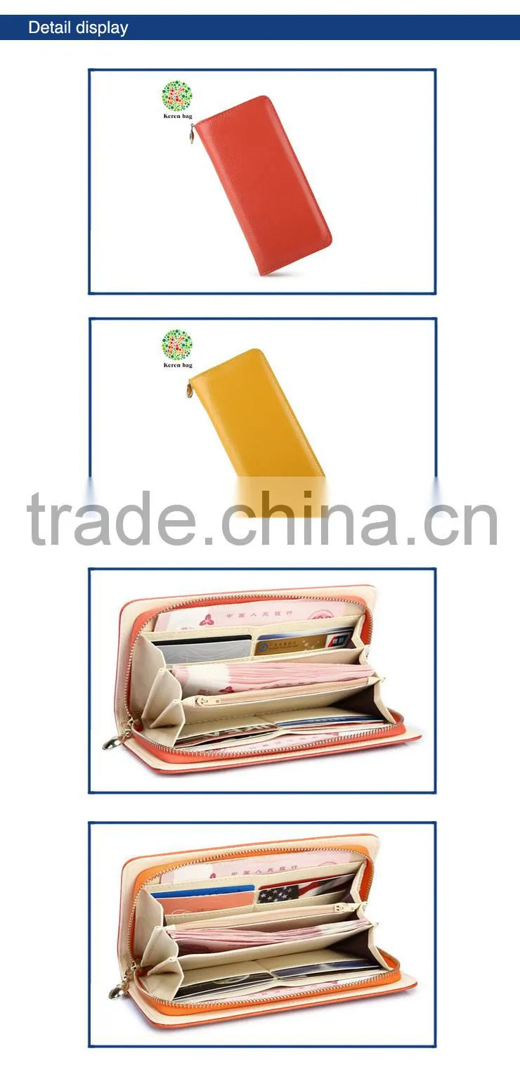 custom genuine leather women travel wallet