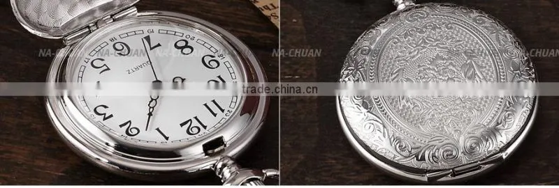 Cool Eden Pattern Necklace Pendant Chain Fob Quartz Pocket Watch