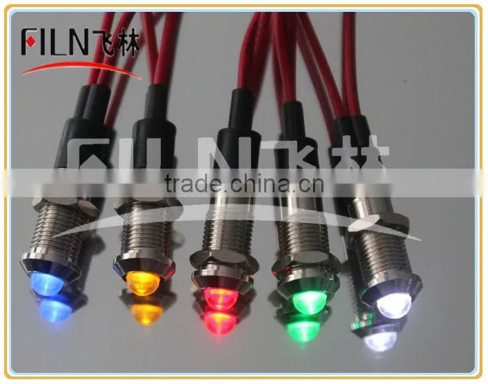8mm led light indicator lamp light switch kit colourful motorcycle led tail light with turn signal