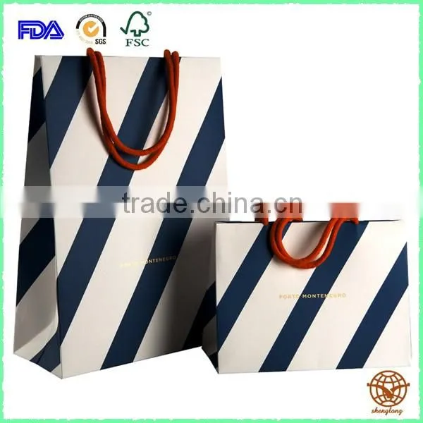 New Design Custom Printed Shopping Carrier Bag with Rope Handle,Luxury Gift Bag