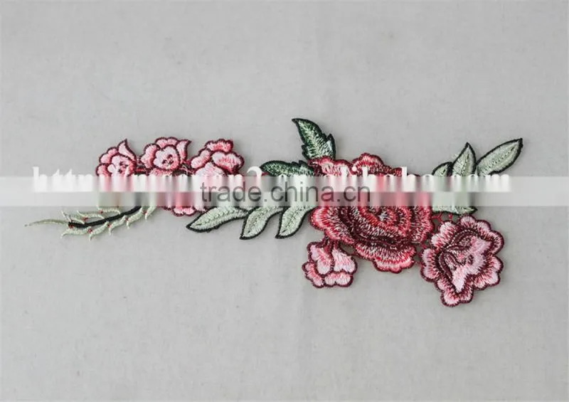 pretty as picture rose embroidery printing patch for chinese style straight skirt