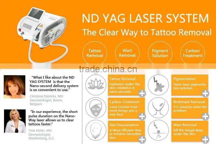 q switched nd yag laser treatment Remove tattoo / eyebrow tattoo / nevus laser machine