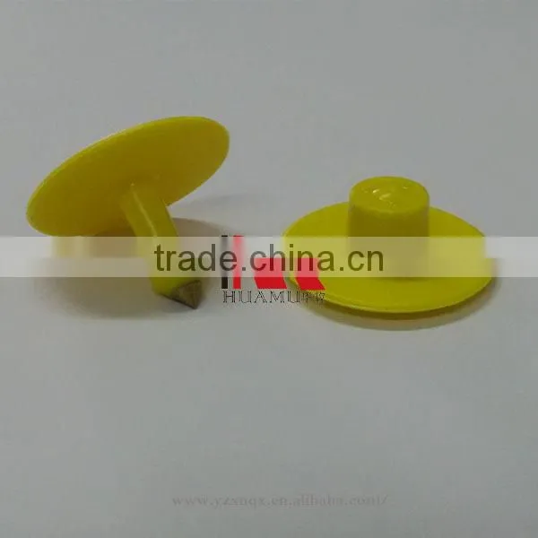 yellow round eartag for cattle 30*30 mm
