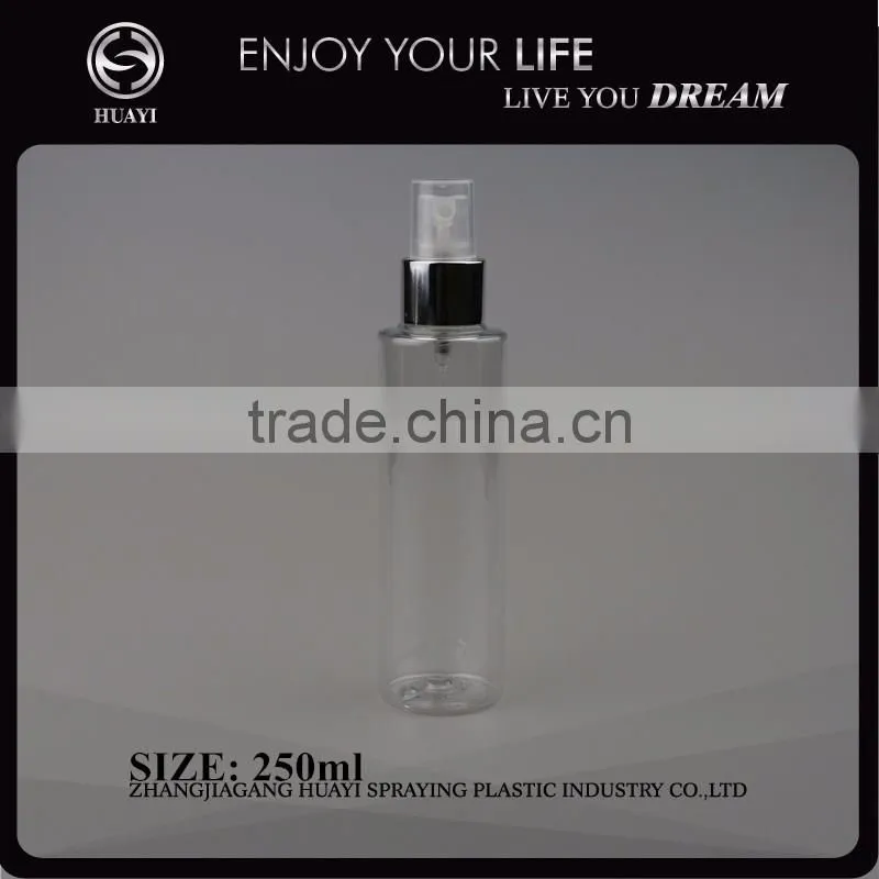 Wholesale pet 250ml clear plastic bottle with sprayer