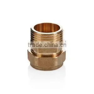 Male straight union compression fitting connector for PEX-AL-PEX bras fitting coupling for plumbing