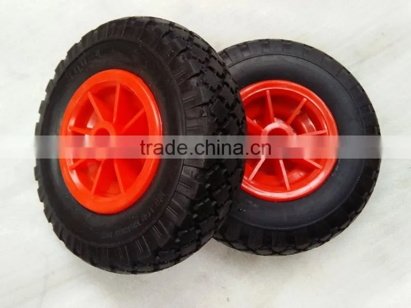 EL-709 small flat free pu foam rubber wheels 260x85