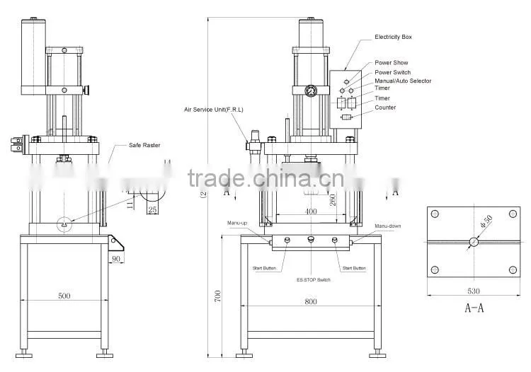 JULY unique 30 ton four column hydro pneumatic press machine
