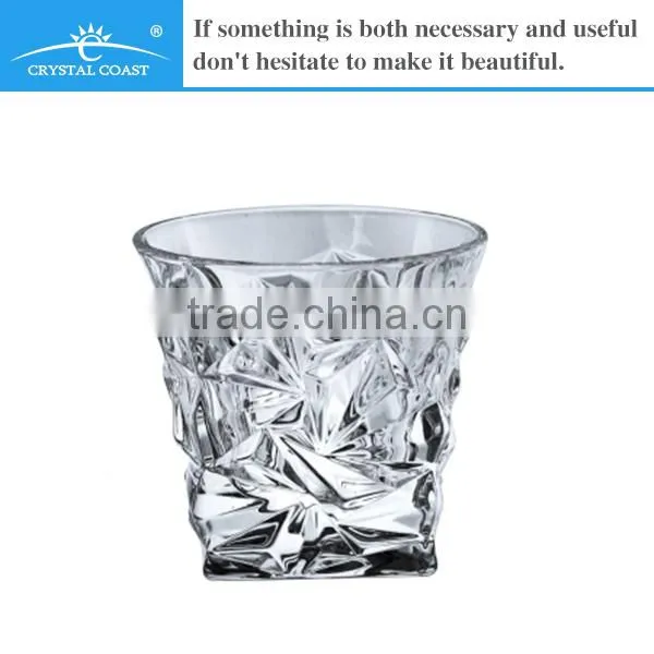 wholesale ice texture square thick bottle drinking glass tumblers