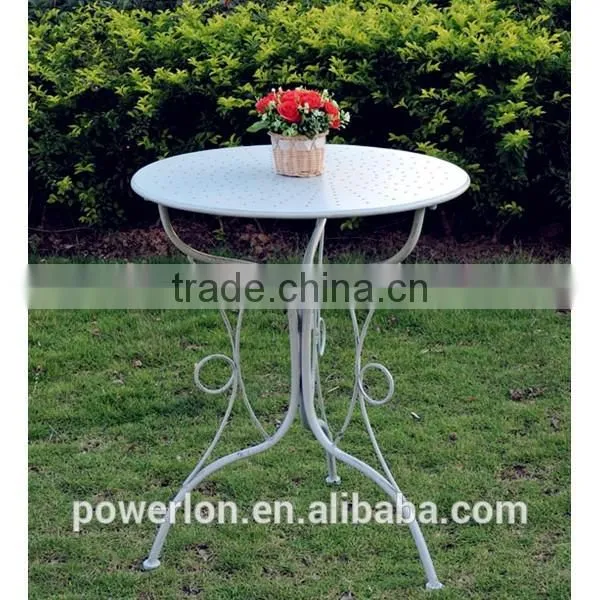 Lovely durable KD bistro set antique light blue coffee table