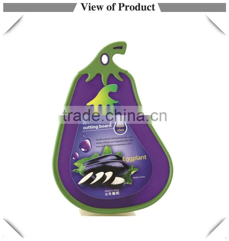 Hot selling food grade eggplant shape flexible vegetable cutting board with competitive price