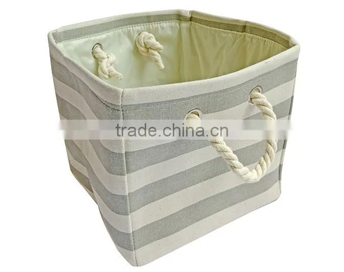 Store More / OEM Weaving Foldable Sundry Storage Bin With Cotton Rope Handle