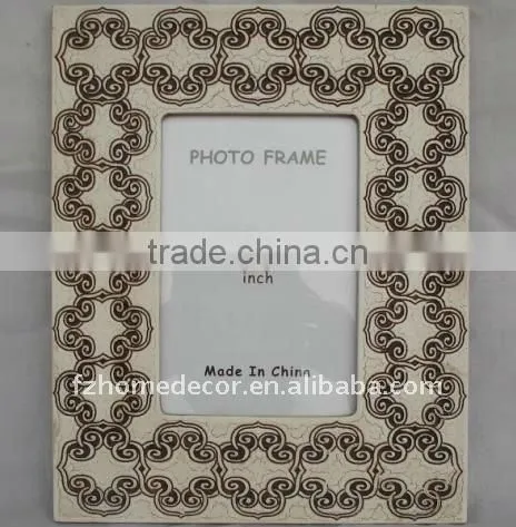 antique wooden engraved photo frame, timeworn wooden carved picture frame