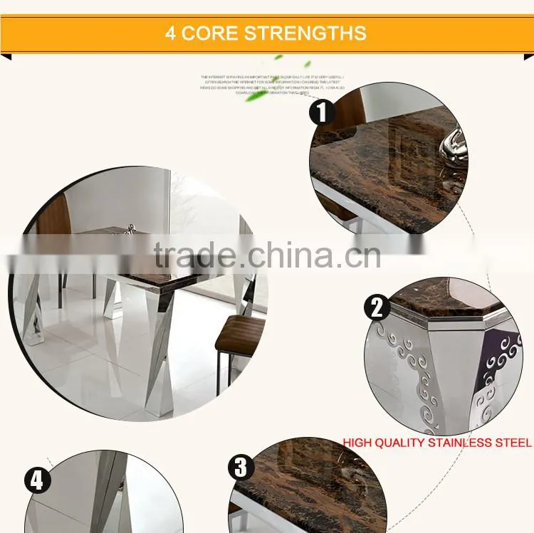 Kitchen Table and Chair Sets Marble Inlay Dining Table TH308
