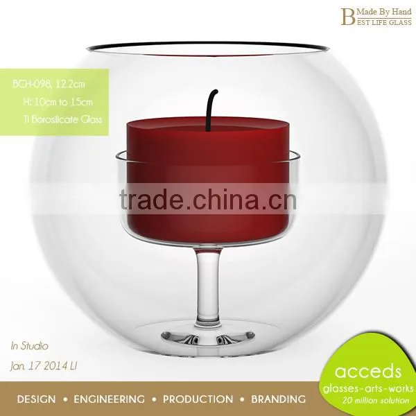 OEM/ODM Newly Designed Cheap Clear Glass Candle Holder