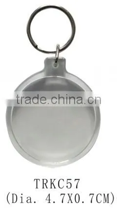 Promotional clear transparent square shape photo frame acrylic keychain