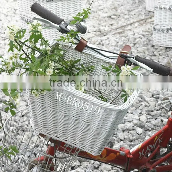 Rectangle wicker bicycle basket & bicycle accessory (Direct supplier)