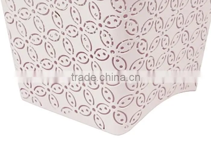 Arc-shape Metal Punched Decorative Trash Can For Home/Office