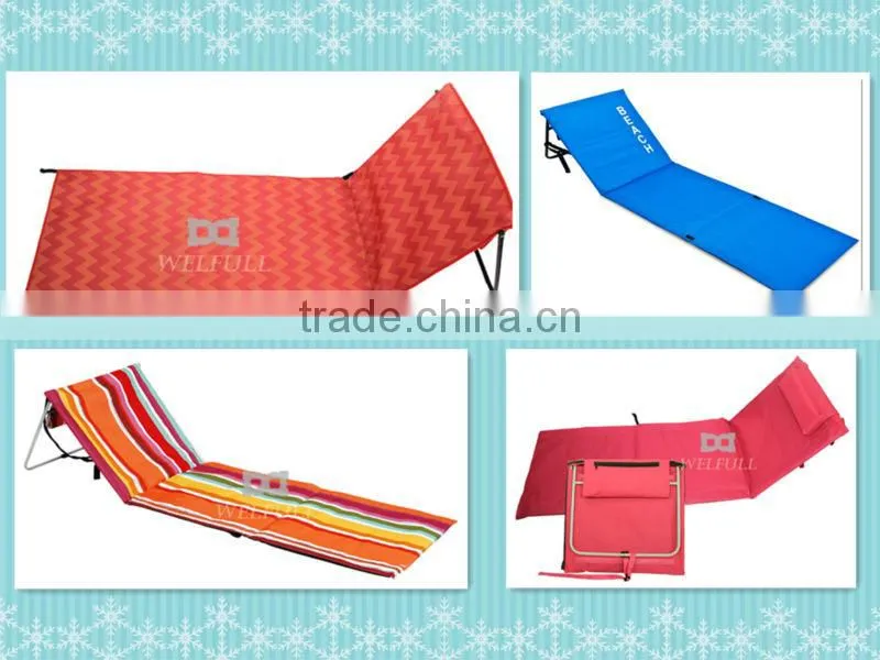 Promotional adjustable folding beach mat with backrest