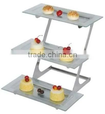 12 bowls step black stainless steel buffet display stand