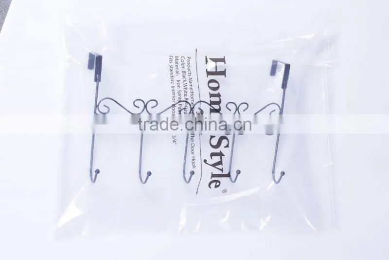 Metal Wire Over the Door Hanging Coat Clothes Rack Holder 5 Hook