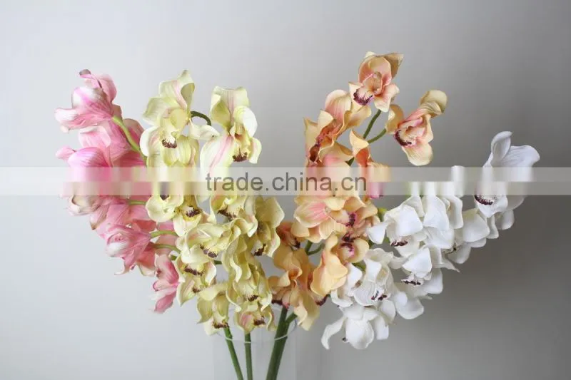 Real touch Decorative Artificial Cymbidium orchid flower for landscaping decoration